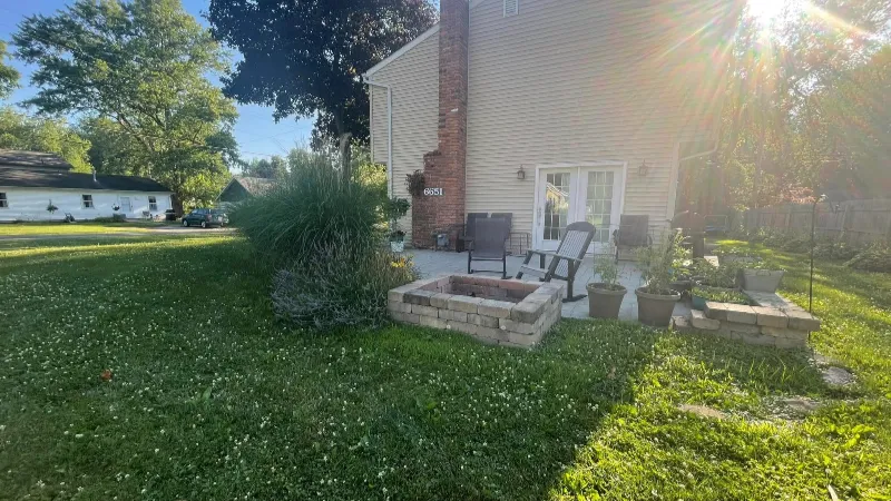 Backyard before landscape makeover in Northeast Ohio