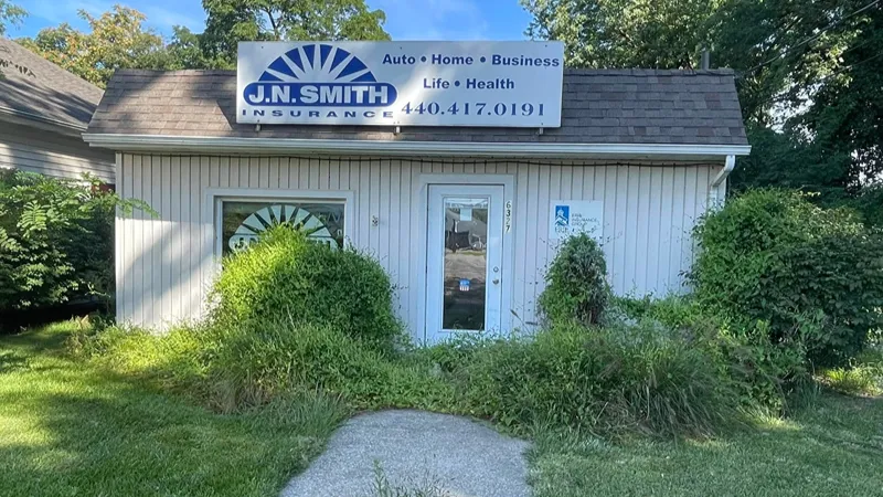 Commercial property before landscape maintenance in Lake County Ohio