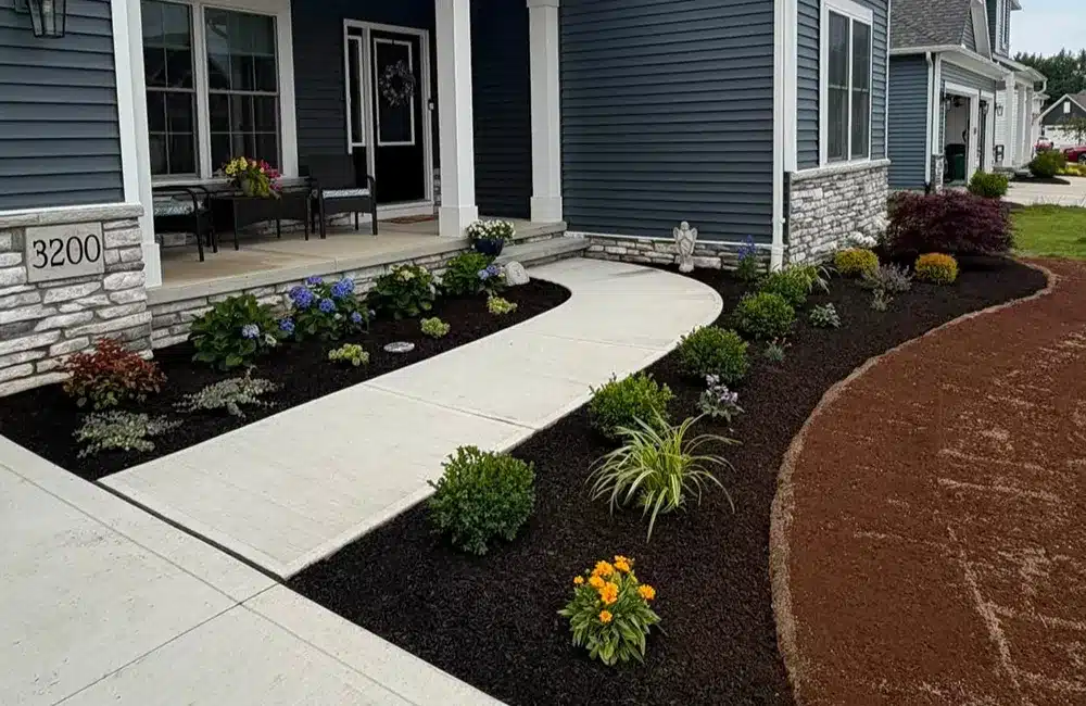 After completing a front yard makeover on this new construction home.