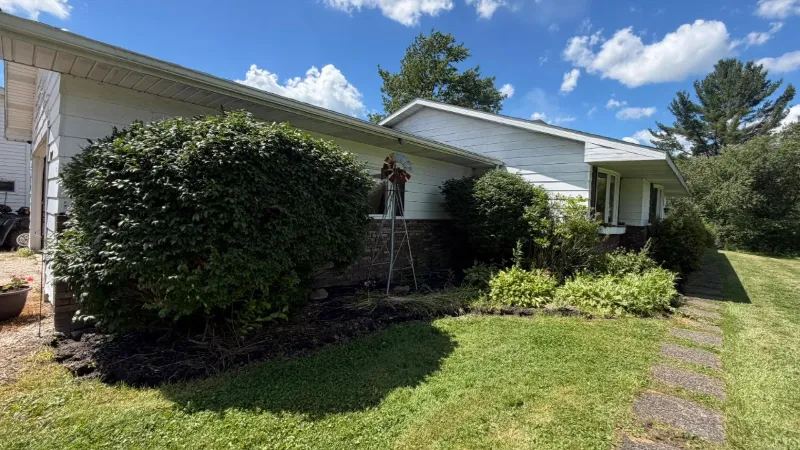 Landscape before native plant renovation in Lake County Ohio