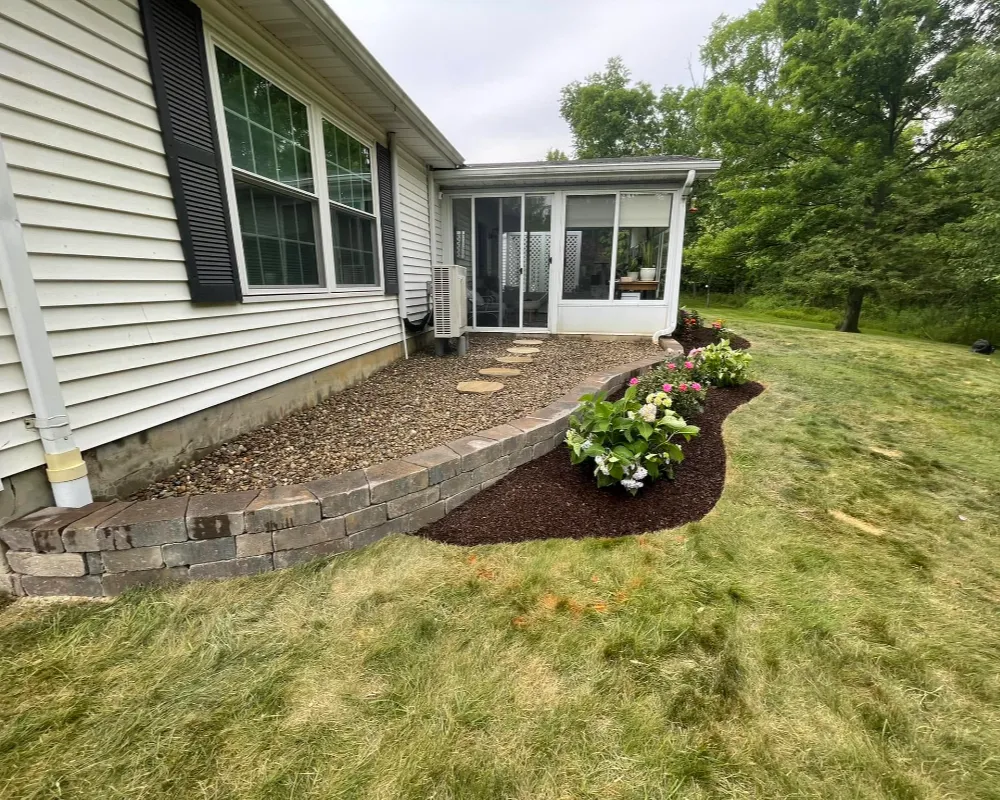 Backyard landscaping and planting in Lake County Ohio