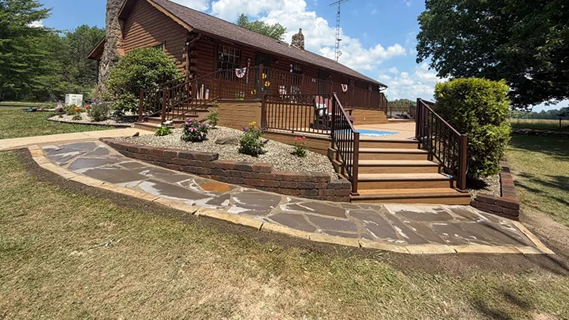 Front yard after professional landscaping makeover in Concord Township Ohio