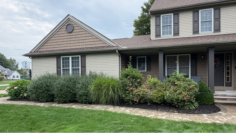 Northeast Ohio home before custom landscape planning and planting