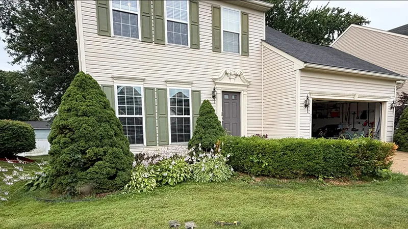 Front yard before landscaping renovation in Willowick Ohio