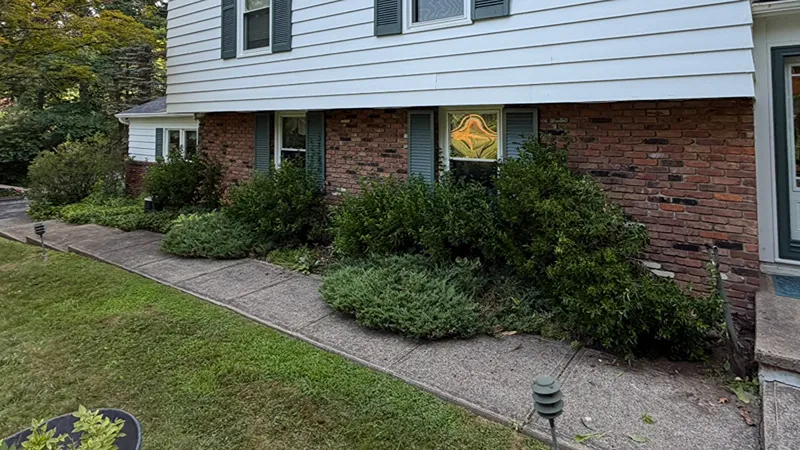Residential property before landscape makeover in Willowick Ohio