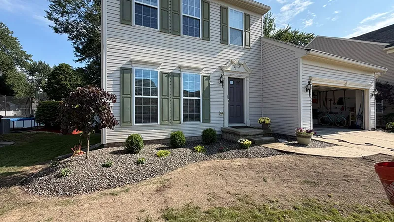 Residential landscaping after professional renovation in Painesville Ohio