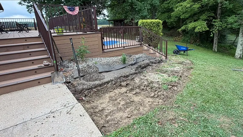 Front yard landscaping before a makeover in Perry Ohio
