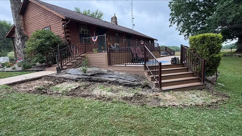 Front yard before professional landscape makeover in Eastlake Ohio