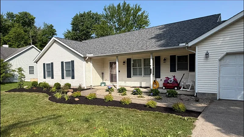Finished residential landscape renovation in Mentor Ohio